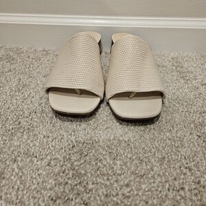 Jones New York Cream Woven Sandals, Size 8